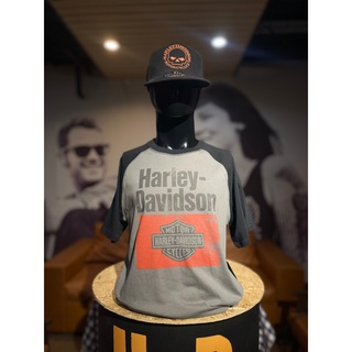 เสื้อยืด HARLEY-DAVIDSON Mens Heritage Sign Raglan Sleeve Graphic Tee