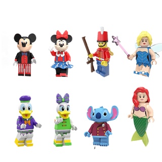 ของเล่นเด็กตัวต่อตุ๊กตาฟิกเกอร์ Disney Mickey Mouse สร้างสรรค์เสริมการศึกษาเด็ก