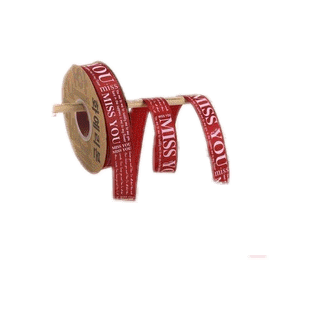 บรรจุภัณฑ์ สำหรับมัด ริบบิ้น ลาย MISS YOU ขนาด 2.5CM/ 45 เมตร/ม้วน ขนาด 5 x 5 x 5 ซม.