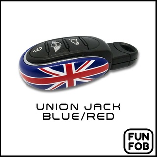 กรอบกุญแจโลหะเข้ารูปแต่ง แบบ Slim ลาย Union Jack (Blue/Red) [สำหรับ Gen3 NEW MINI รุ่น F54/F55/F56/F57/F60]