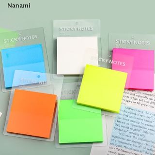 [Nanami] แผ่นกระดาษโน้ต แบบใส กันน้ํา สีสันสดใส 50 แผ่น