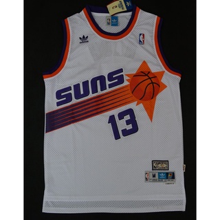 ใหม่ NBA Phoenix Suns สําหรับผู้ชาย #เสื้อกีฬาบาสเก็ตบอล ปักลาย Steve Nash 13 สีขาว สไตล์เรโทร