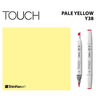 TOUCH TWIN BRUSH MARKER Y38 (PALE YELLOW) / มาร์คเกอร์หัวพู่กัน-หัวตัดขนาดกลาง รหัส Y38 (PALE YELLOW)