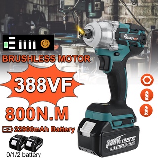 ประแจไขควงกระแทกไฟฟ้า ไร้สาย 800N.m 388VF 4 เกียร์ 1/2 นิ้ว สําหรับแบตเตอรี่ Makita