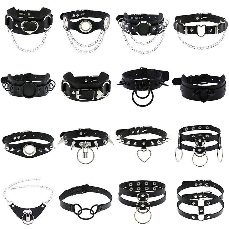 Y2K 🖤สร้อยคอโซ่รูปตัว O หนังคู่พังก์ใหม่ สร้อยคอ สร้อยคอโลหะ สร้อยคอกระดูกไหปลาร้า