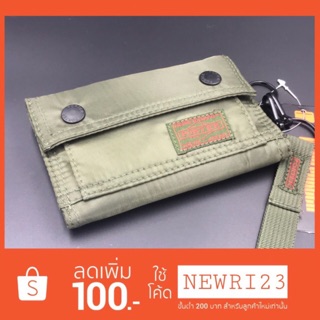 Porter Wallet 9081 Military Green กระเป๋าสตางค์คุณภาพดี รับประกันความทนทาน เก็บเงินปลายทาง