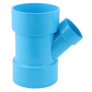 Joints REDUCING FAUCET WYE PVC SOCKET SCG 4"X2" LITE BLUE Pipe fitting Water supply system ข้อต่อ ข้อต่อสามทางวายลด-บาง