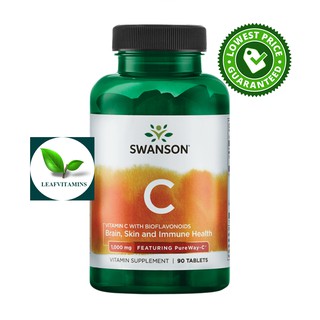 (วิตามินซี , วิตซี , Vitamin C) Swanson Vitamin C with Bioflavonoids - Featuring PureWay-C 1,000 mg / 90 Tablets