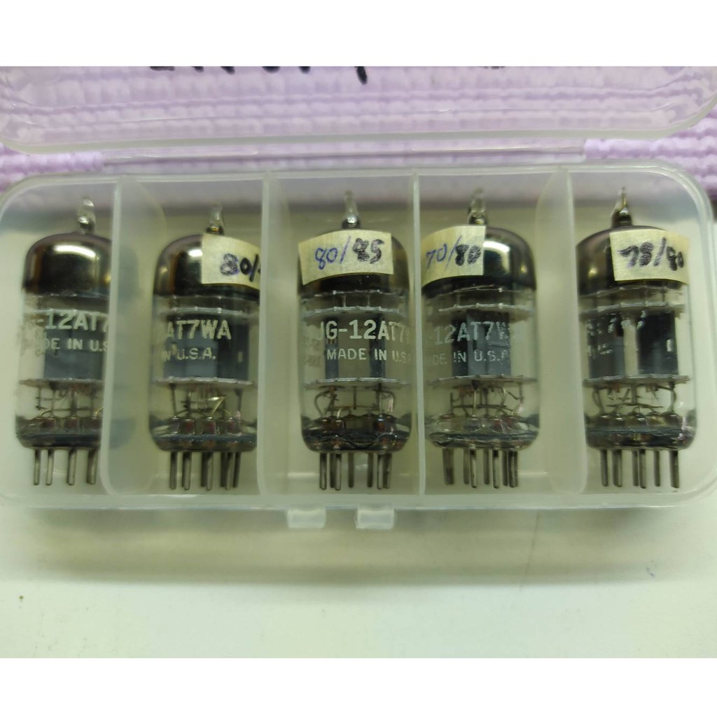 6201 12AT7WA ECC81 3 Mica GE grey plate  ราคา/หลอด