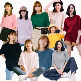 เสื้อยืดพิมพ์ลายแฟชั่น Amity _ Oversize เสื้อโอเวอร์ไซต์ 🌈All in Plain Color. : สีล้วน