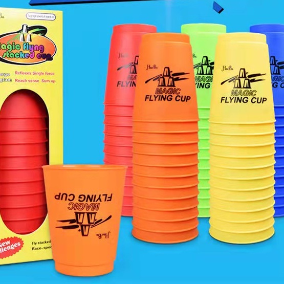 urtoys 【ขายส่งทั้งร้าน】แก้วสแต็ค (Stacking Cup) แถมถุงผ้า เกมเรียงแก้ว (Magic Flying Stacking Cup) s