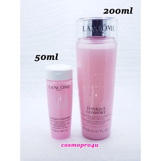 (เลือกขนาด) โทนเนอร์ ชมพู LANCOME Tonique Confort Re-Hydrating Comforting Toner (เลือก : 50ml , 200ml ) ลังโคม ผิวแห้ง