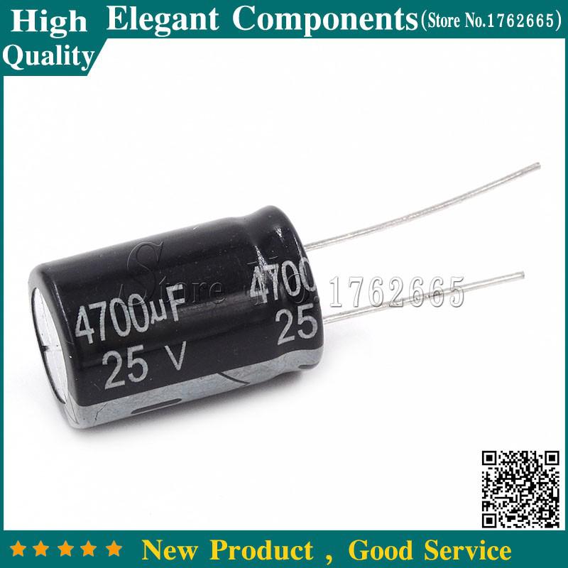 10Pcs 25V 4700UF 4700UF 25V Size 16*25mm Aluminum electrolytic capacitors 25 v /