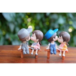 [MC204] ตุ๊กตุ่นจิ๋ว คู่รัก นั่ง พร้อมม้านั่ง 🧒🏼👧🏼(1 คู่ ราคา 40 บาท)