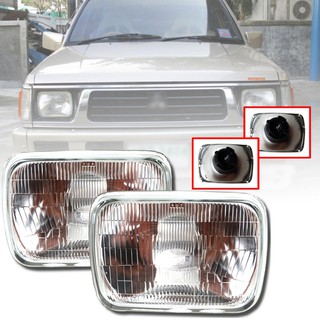 ไฟหน้า ไฟตา H4 HALOGEN KOITO รุ่น มิตซูบิชิ ไซโคลน MITSUBISHI CYCLONE ปี 1989 - 1995 เลนส์แก้ว ฝาใส จำนวน 2 ดวง