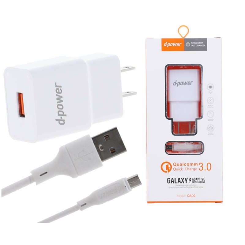 [ใส่โค้ด FLY847DC ลดเพิ่ม 30-]สายชาร์จ D-Power QA09M  3A รับประกัน3เดือน