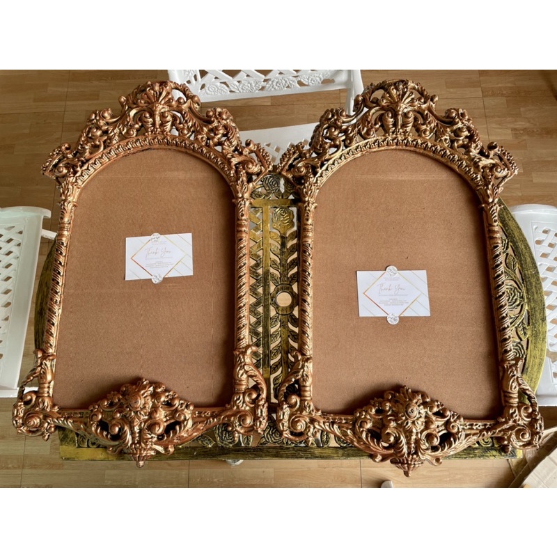 Vintage Gold Mirror กรอบกระจกอัลลอยด์สีทองรมดำจาก Aunchisa Alloy