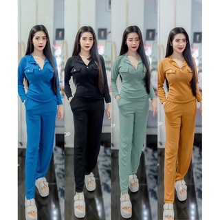 ชุดเซ็ตโปโลแขนยาวกระดุมติดได้จริง