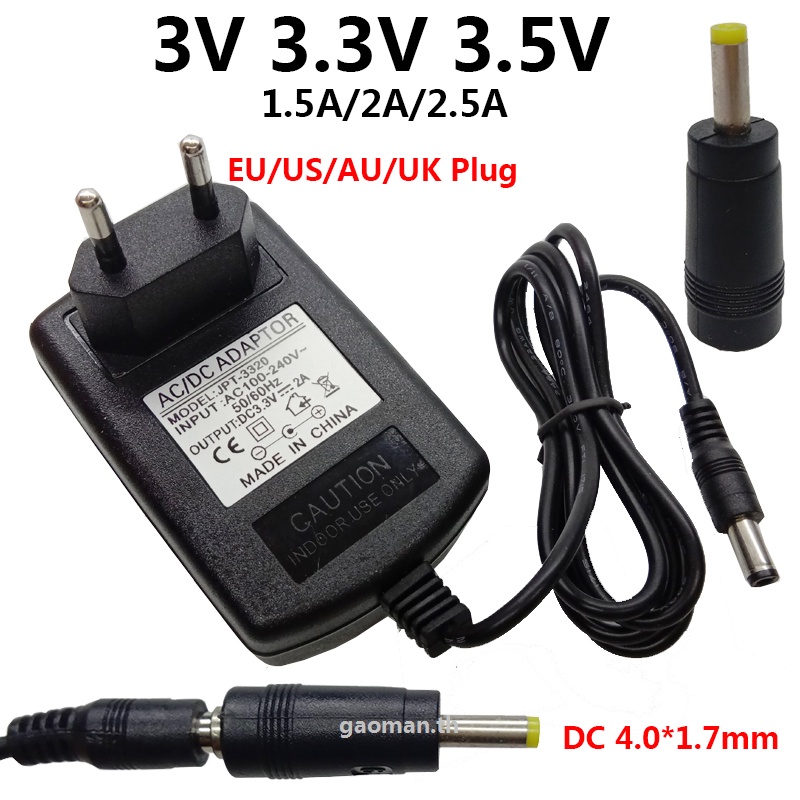 อะแดปเตอร์พาวเวอร์ซัพพลาย 3V 3.3V 3.5V 3.6V 4.0*1.7 มม. 3 3.5 โวลต์ AC DC 1.5A 2A 2.5A 5.5A สําหรับติดผนังบ้าน