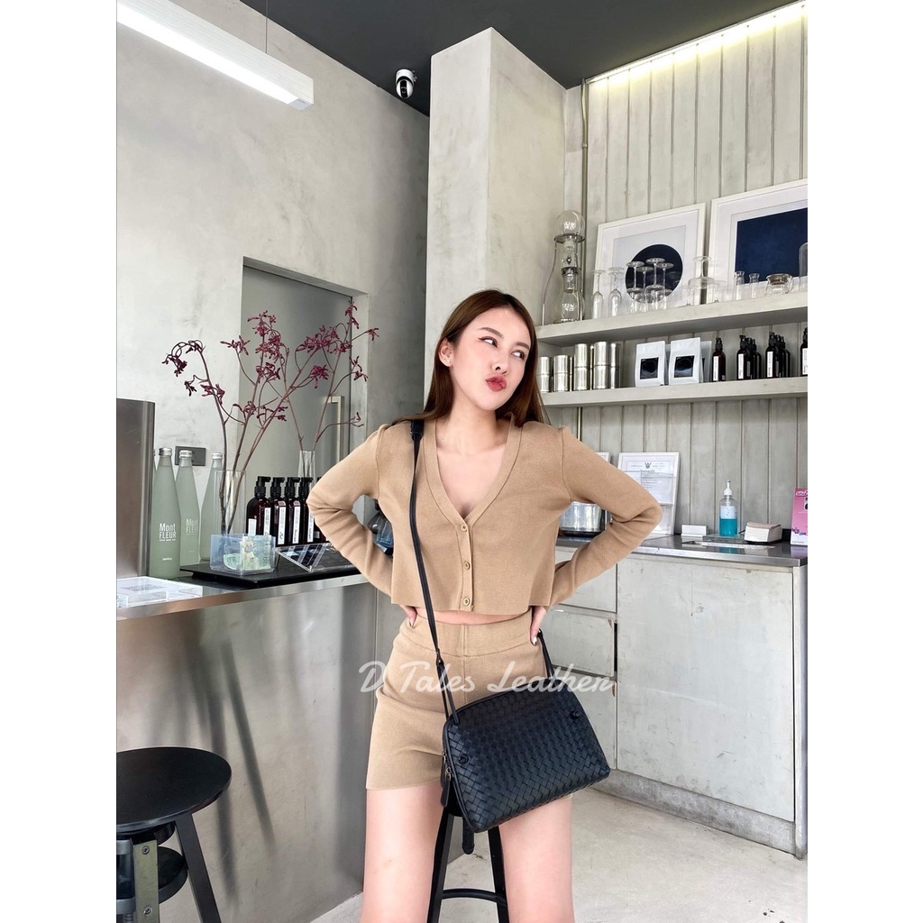 DTALES Margie หนังแกะแท้ กระเป๋าหนังแท้ กระเป๋าสะพายน้ำหนักเบา หนังนุ่มๆ งานสานพรีเมี่ยม