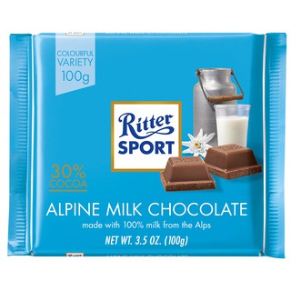 ริตเทอร์ สปอร์ต ช็อกโกแลตนม Ritter Sport Milk Chocolate 100 กรัม