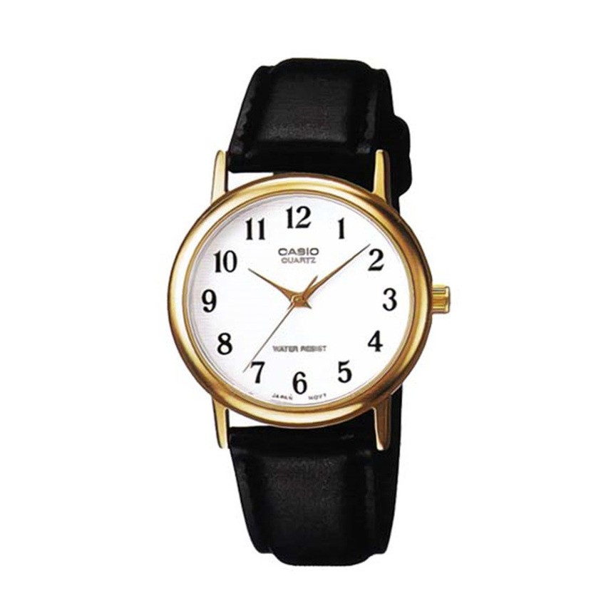 Casio นาฬิกาข้อมือผู้ชาย สายหนัง รุ่น MTP-1095Q-7B-Black/White