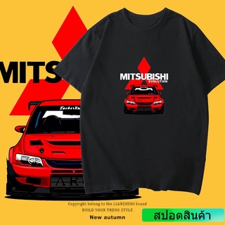 DRG ประสิทธิภาพรถแผนก Mitsubishi Evolution รอบเสื้อยืดผู้ชายแขนสั้นแบรนด์ดัดแปลงวัฒนธรรมคนรักครึ่งแขน