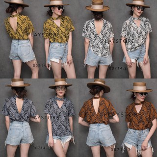 เสื้อแขนสั้นลายZebra สไตล์classy