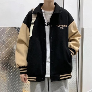เสื้อแจ็กเก็ตผู้ชาย เสื้อแจ็คเก็ต เสื้อแจ็คเก็ต ทรงโอเวอร์ไซส์ เวอร์ชั่นเกาหลีของผู้ชาย