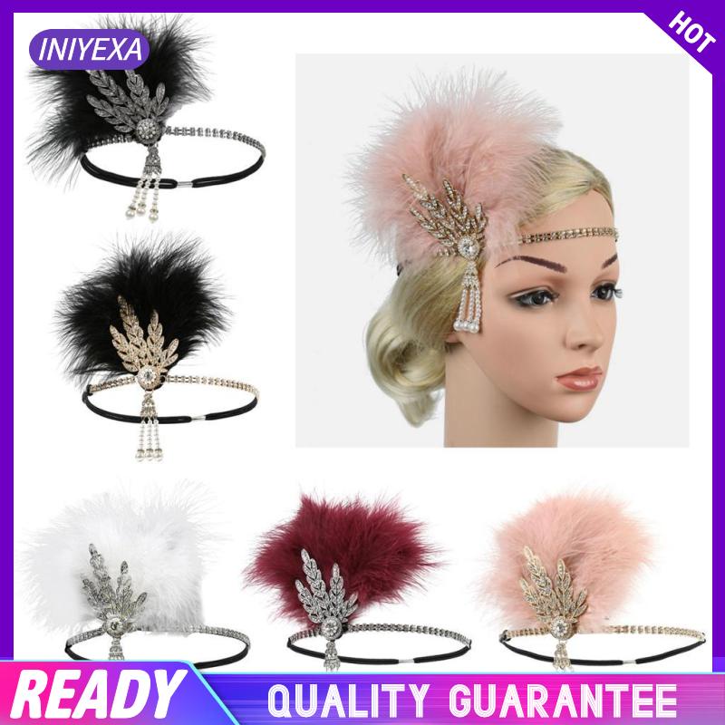 [Iniyexa] ที่คาดผมคริสตัลปาร์ตี้พู่ Headwear