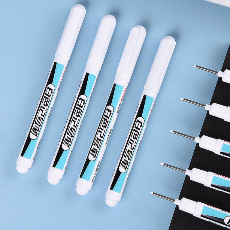 Yamark Long Tip ปากกามาร์กเกอร์สีขาวงานไม้เฉพาะปากการูลึกปลายยาวปลายบางขยายกันน้ํา Quick-Drying Non-Fade ปากกามาร์กเกอร์สีขาว