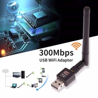 ตัวรับ WiFi Dual Band USB 2.0 Adapter wifi 300 Mbps 802.llN  !! เสา ตัวรับสัญญาน wifi Wireless รองรับ 2.4G