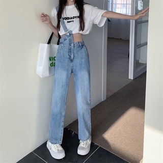 Many Jeans Overalls เอี๊ยมกางเกงยีนส์ขายาวเอวสูง