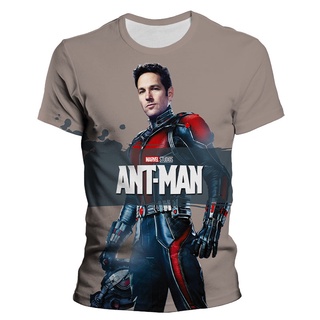 เสื้อยืดคอกลม พิมพ์ลายกราฟฟิค Disney Ant Man 3 มิติ แนวสตรีท เหมาะกับฤดูร้อน สไตล์ฮาราจูกุ สําหรับผู้ชาย และผู้หญิง