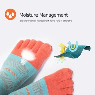 Set 3 คู่ !! AONIJIE five fingers Socks E4802 ถุงเท้าแยกนิ้วขอยาวเหนือตุ่ม ผลิตจากเส้นใยสังเคราะห์ Coolmax ของแท้ 100%