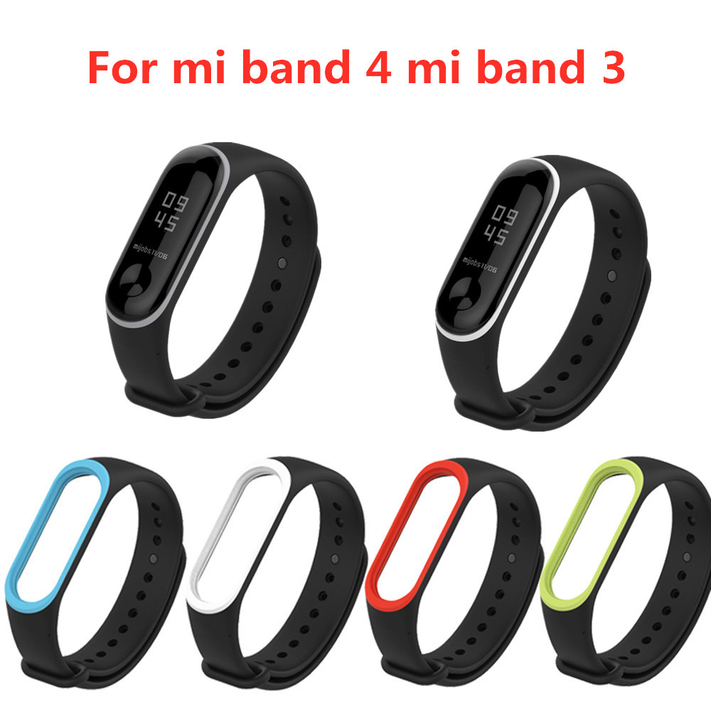 Mijobs Mi Band 3 4 สายรัดข้อมือซิลิโคน Xiaomi Miband Wristband Smart M3 ...