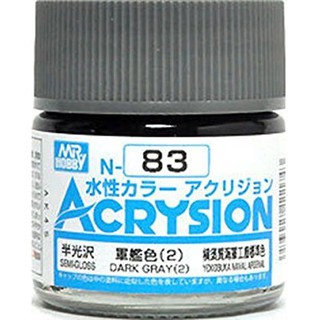 Mr.Hobby สีสูตรน้ำ Acrysion N83 Dark Gray(2) สีน้ำสำหรับพลาสติกโมเดล กันพลา