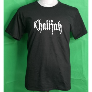 Khalifah เสื้อยืดลําลอง ผ้าฝ้าย 100% แขนสั้น พิมพ์ลายวงร็อค lelaki สีดํา พลัสไซซ์ XS-3XL สําหรับผู้ชาย ของขวัญวันเกิด