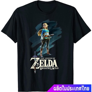 แขนสั้นcrew neckนินเทนโด ตำนานแห่งเซ้า การ์ตูน เกมส์ญี่ปุ่น Legend Of Zelda Breath Of The Wild Princess Graphic T-Shirt