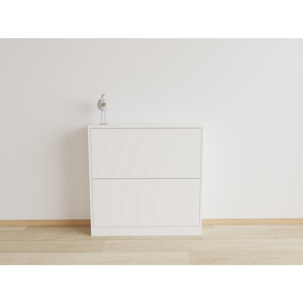 Po Furniture ตู้รองเท้ามินิมอล ตู้รองเท้าอเนกประสงค์ ขนาด 80×24.5×80 cm. **สินค้าประกอบเอง**
