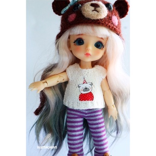 เสื้อสกีนลาย ขนาด Size : Lati Yellow ,บาโบลี่ 16 cm , BJD ตุ๊กตาข้อต่อ