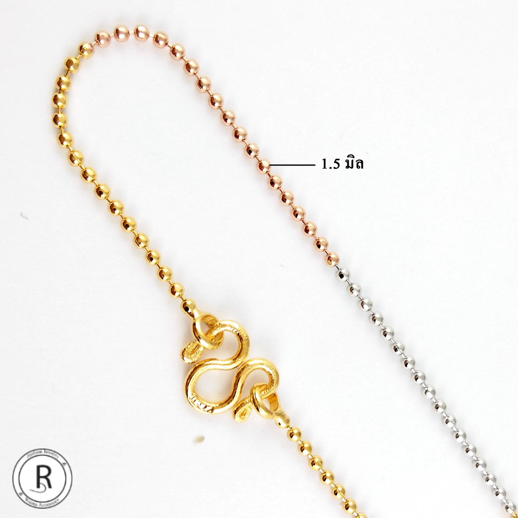 สร้อยคอสามกษัตริย์ รุ่น NL007-GWP สร้อยคอเปล่า สร้อยคอลายไข่ปลา