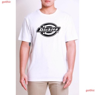 เสื้อยืดลำลอง DICKIES เสื้อยืด WHT FLOCKING MONOCHROME SS TEE S Mens Womens T-shirts