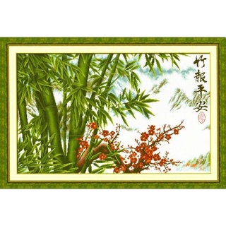 *พร้อมส่ง* ชุดปักครอสติช ป่าไผ่ ต้นไผ่ วิว (Bamboo Cross stitch kit)