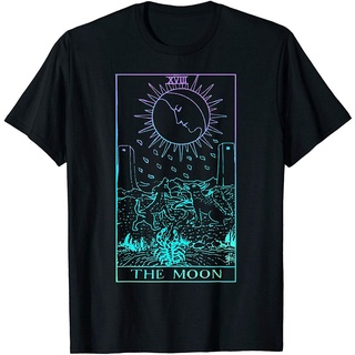 [S-5XL]เสื้อยืด ผ้าฝ้าย พิมพ์ลายไพ่ทาโรต์ Moon Lunar