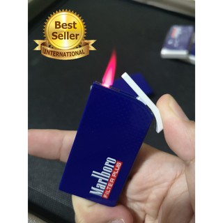 ไฟแช็คไอพ่น ไฟฟู่ Marlbo-410 สีน้ำเงิน ไฟแช็คฟู่ เปลวไฟสีสวยมาก ให้ไฟเสถียรสม่ำเสมอ ปรับระดับได้ เติมแก๊สได้