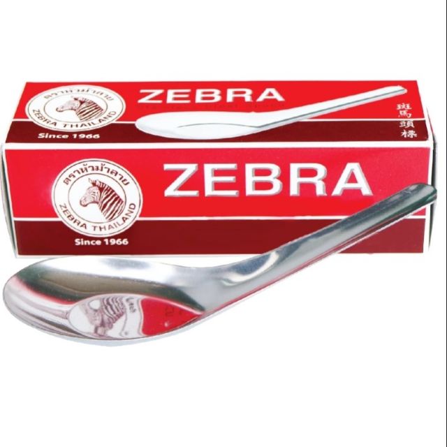 Zebra ช้อนสั้น สเเตนเลส ตราหัวม้าลาย 4.2×13ซม.ช้อนก๋วยเตี๋ยวสเเตนเลส(1โหล)
