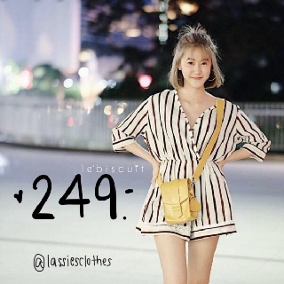 🍓🍓JY701 จั๊มริ้ว -เสื้อผ้าแฟชั่นเกาหลี
