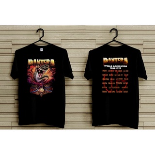 เสื้อยืดผ้าฝ้าย 100% พิมพ์ลายงู Pantera 1999 Vtg สไตล์วินเทจS-5XL