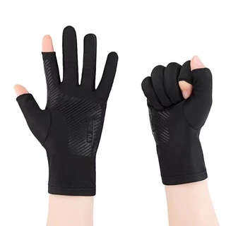 ถุงมือมอเตอร์ไซค์ ปั่นจักรยาน ตกปลา Unisex ถุงมือ กันแดด ระบายอากาศ ยืดหยุ่น กันแดด กิจกรรมกลางแจ้ง สำหรับการขับรถ ตกปลา